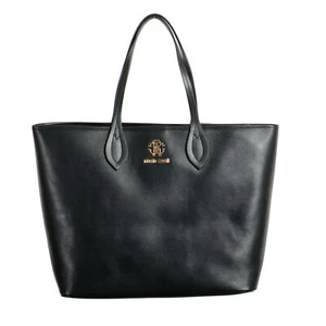Roberto Cavalli Women's Black Leather Shoulder Handbag Tote Bag - Picture 1 of 7