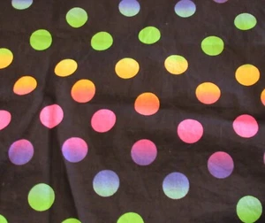 Neon Polka Dot Cotton Fabric 40 x 56 inches Vintage - Picture 1 of 4