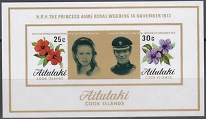 AITUTAKI 1973 Royal Wedding, IMPERFORATE Miniature Sheet MNH - Picture 1 of 1