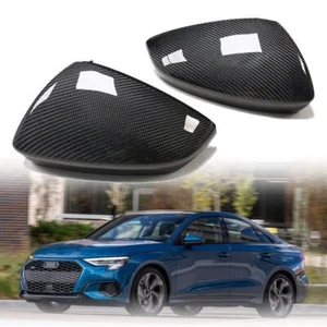 Carbon Fiber Side Wing Rear View Mirror Cover Caps Replace Trim For Audi A3 21+ - Picture 1 of 14