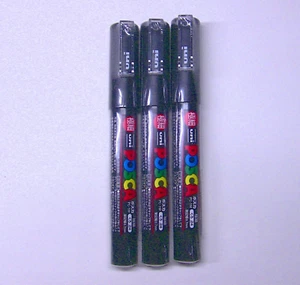 Uni Posca Paint Marker PC-1M Black, 3 pens per Pack(Japan Import) [Komainu-Dou O - Picture 1 of 2