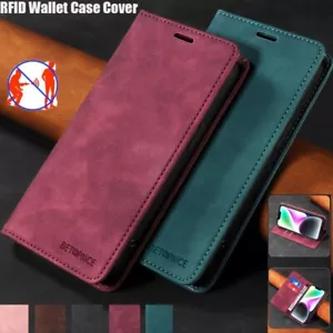 For iPhone 16 15 14 13 12 11 Pro Max Plus Leather Wallet Case Flip Magnet Cover - Picture 1 of 76
