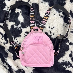 Steve Madden Pink Mini Backpack Logo Straps | Fashion Bag - Picture 1 of 4