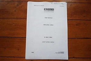 1984 Fascimilie Midland Lines Eisenbahn Reisehinweis Fahrplan London Midland - Bild 1 von 6