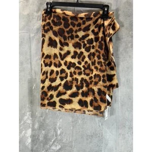 JENNI Women's Coj Brown Animal-Print Jersey Wrap Scarf SZ OS - Picture 1 of 9