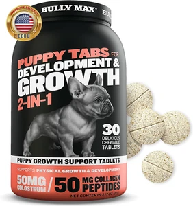 2-In-1 Puppy Vitamins - 30 Chewable Tablets for Development and Growth of Puppie - Picture 1 of 9