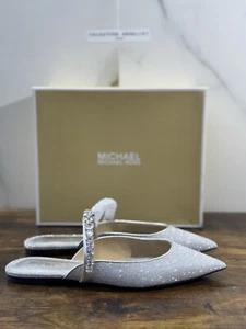Michael Kors Jessa Flex Wohnung Maultier Silber Eff " Sandal Frau 39.5 - Bild 1 von 6