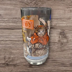 Star Wars Return Of The Jedi 1983 Coca Cola Burger King Glass Ewok C-3PO R2-D2 - Picture 1 of 4