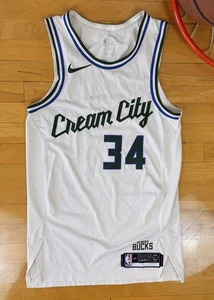 Authentic Giannis Antetokounmpo Milwaukee BucksCity Edition Basketball Jersey 40 - Picture 1 of 7