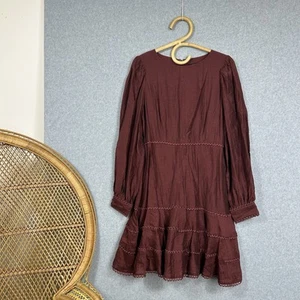 Portmans Caitlyn Long Sleeve Dress Size 10 S Lyocell Linen Cocktail Corporate - Picture 1 of 9