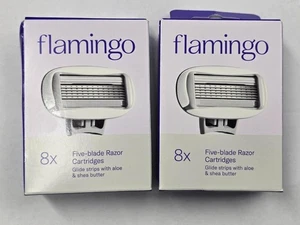Flamingo Rasiererpatronen mit fünf Klingen 8er Pack x2 - Insgesamt 16 Patronen Neu! - Bild 1 von 2