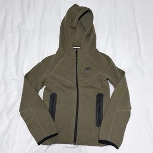 Nike Sportswear Tech Fleece Big Kids' Full-Zip Hoodie Army Green Size S - Picture 1 of 5