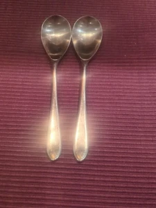 2er Set Robert Welch Edelstahl Meridian Satin Teelöffel 6 1/2" Porzellan - Bild 1 von 3