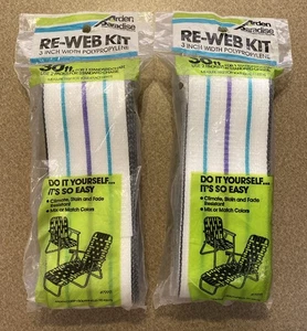 2X Arden Paradise Re-Web Kit Lawn Chair Webbing 30' Turquoise Purple White 79991 - Picture 1 of 6