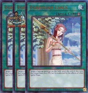 Yugioh! 3x Forbidden Lance RA02-EN058 Ultimate Rare 1st Ed NM - Picture 1 of 1