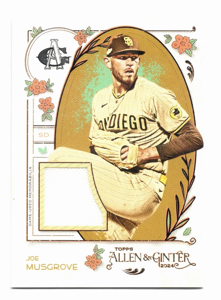 2024 Topps Allen & Ginter Joe Musgrove Relic Memorabilia Card No. AGR-JMU - Image 1 of 2