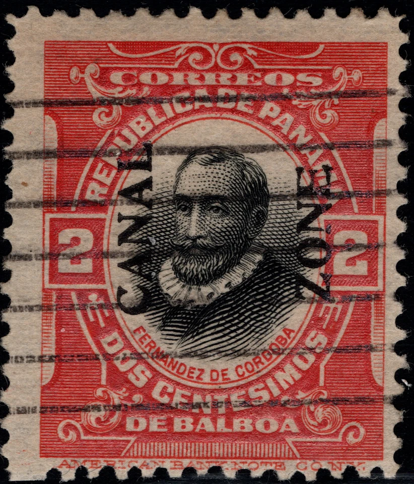 Canal Zone Stamp Scott # 53 Used Fine - 2 Cents Portrait with Type IV Overprint - Image 1 of 1