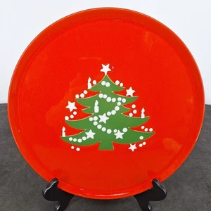 Waechtersbach Kuchenplatte rot Weihnachtsbaum Servierplatte 12" rund W. Germany - Bild 1 von 9
