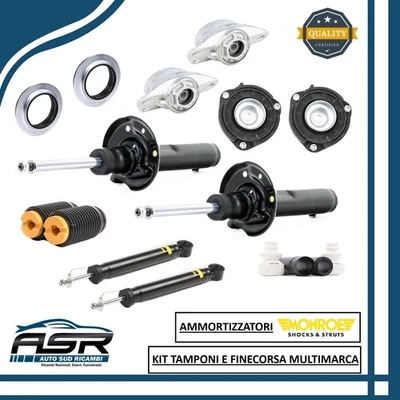 KIT 4 AMMORTIZZATORI MONROE + SUPPORTI E PARAPOLVERE ANT E POST AUDI SKODA VW - Bild 1 von 2