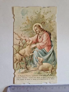 Santino Holy Card Fustellato Gesù Pastore Divino Gibilmanna 1911 PG284 - Imagen 1 de 2