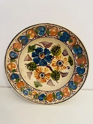 🟠 Ceramica Popolare Maiolica antico piatto dipinto a mano esemplare 4 - Immagine 1 di 4