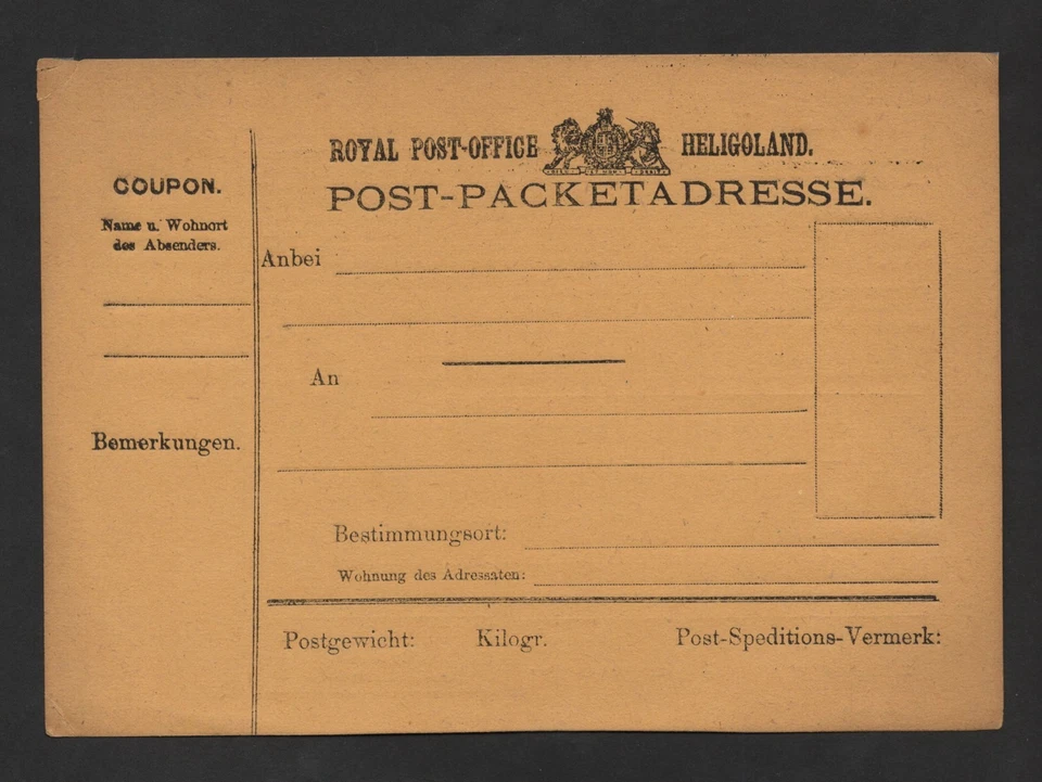 HELIGOLAND REAL OFICINA DE CORREOS SIN USAR PAPELERÍA CUPÓN POSTAL Foto 1 de 2