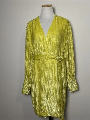 Mini Vestido Envolvente Lentejuelas Asos Talla 2 Glamour Salir Ocasión Fiesta Vacaciones Foto 1 de 4