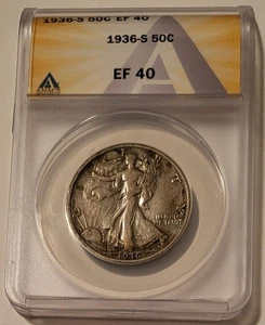 1936 S Walking Liberty Half Dollar XF40 ANACS Toned - Picture 1 of 4