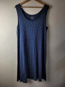 Gudrun Sjoden Women Size L Navy Blue Tulip Stretch Vest Midi Dress Casual Summer - Picture 1 of 11