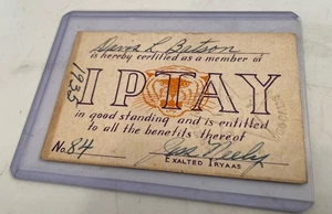 1935 Clemson Tigers IPTAY Mitgliedskarte signiert Cheftrainer Jess Neely Museumsstück - Bild 1 von 9