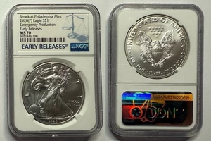 2020 P Eagle NGC MS70 Emergency Production Early Releases - Picture 1 of 1
