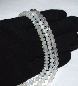Collana stringa argento sterling 925 pietra preziosa naturale 100% 17" 6/7 mm perline lisce - Foto 1 di 12