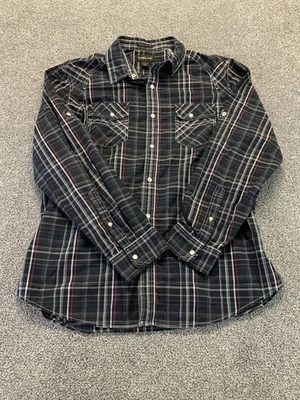Helix Pearl Snap Shirt Mens XXL Black Plaid Athletic Fit Lightweight Western - Image 1 of 4