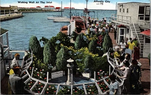 Vtg Atlantic City New Jersey NJ Wishing Well at the Inlet 1950s Linen Postcard - Picture 1 of 2