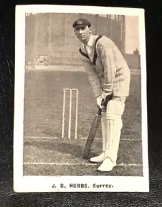 TARJETA COMERCIAL DE CRICKET THOMSON CRICKET JACK HOBBS OF SURREY EMITIDA 1924 BUEN ESTADO - Imagen 1 de 2
