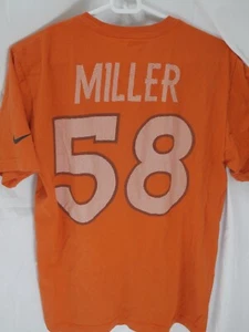 Nike VON MILLER #58 Denver Broncos Name & Number Orange T-Shirt Mens Medium - Picture 1 of 5