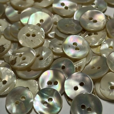 White Rainbow "Real" Abalone MOP Shell Sustainable Button 13mm 18mm 21mm 2hole - Image 1 of 4