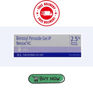 Galderma Benzoyl Peroxide 2.5% Benzac AC 30GM for acne, pimples FREE SHIPPING - Picture 1 of 4