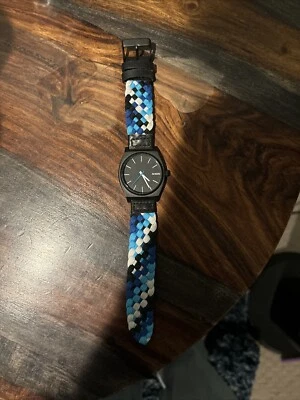   NIXON Time Teller Cinturón Negro Cinturón Azul NUEVO Foto 1 de 3