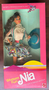 1989 Vintage Western Fun Nia, Friend Of Barbie By Mattel #9933 New In Box