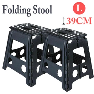 2x Large Outdoor Portable Folding Stool 39cm Travel Seat Camping Fishing Chair - Picture 1 of 11