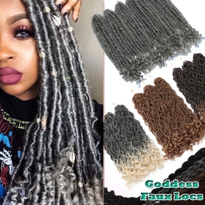 S-NOILITE Afro Crochet Goddess Faux Locs Hair Extensions Curly Lock Braid Boho Dreadlocks