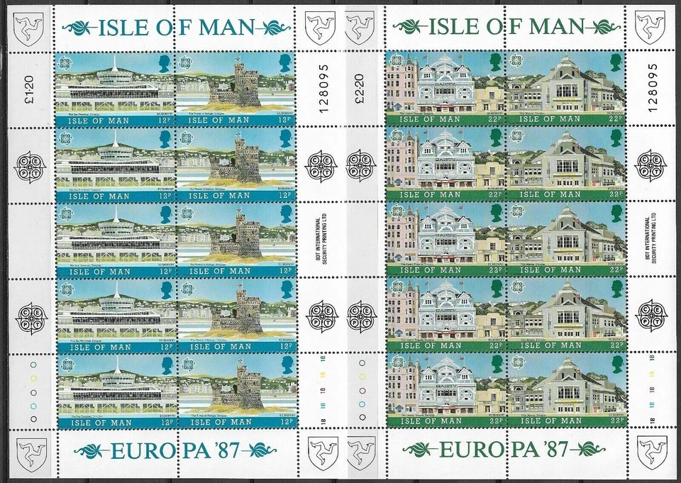 Isle of Man 1987 Yvert 330/33 Mini Sheet Europe CEPT Architecture MNH VF - Image 1 of 1