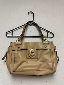 Vintage COACH 14522 Peyton Leather Carryall Bag Bone/Gold Really Good Condition - Picture 1 of 13