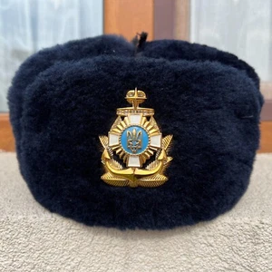 Vintage USHANKA Soviet Ukrainian NAVY Marine Officer Winter Hat 55 size. - Picture 1 of 21