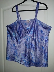 CACIQUE LANE BRYANT 26/28 Satin Camisole Blue Lavender Pajama Top - Picture 1 of 6