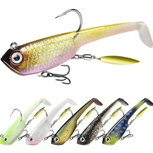 Truscend Gummifische Angelköder 8cm/18g mit hochwertigen BKK Haken – Set von 6 - Bild 1 von 2