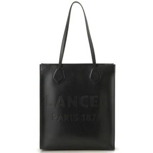 Lancel Essential Vertical Tote Bag Handbag Purse Leather in Black USED Good Cond - Picture 1 of 7