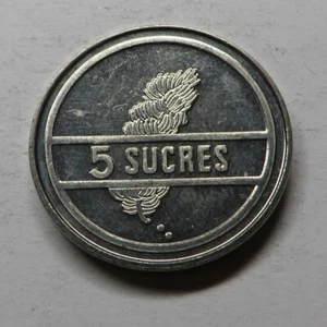 Ecuador 5 Sucres 1988 Nickel Clad Steel KM#91 UNC - Picture 1 of 2