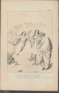 old 7,6 x 11,8 print DANTE divine comedy Paradiso chant IX v 32 Cunizza da Roman - Picture 1 of 1